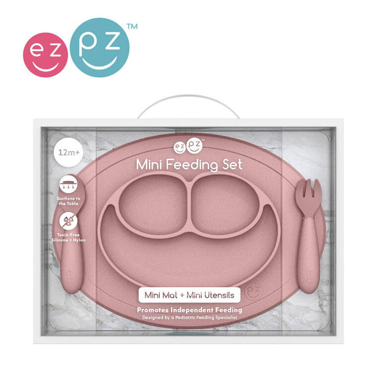Silikoninis maitinimo rinkinys Ezpz, rožinis, 12mėn+ kaina ir informacija | Kūdikių indai, indeliai pienui ir įrankiai | pigu.lt