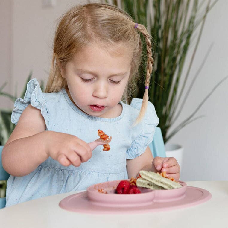 Silikoninis maitinimo rinkinys Ezpz, rožinis, 12mėn+ kaina ir informacija | Kūdikių indai, indeliai pienui ir įrankiai | pigu.lt