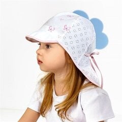 Kepurė mergaitėms AJS, balta kaina ir informacija | Kepurės, pirštinės, šalikai mergaitėms | pigu.lt