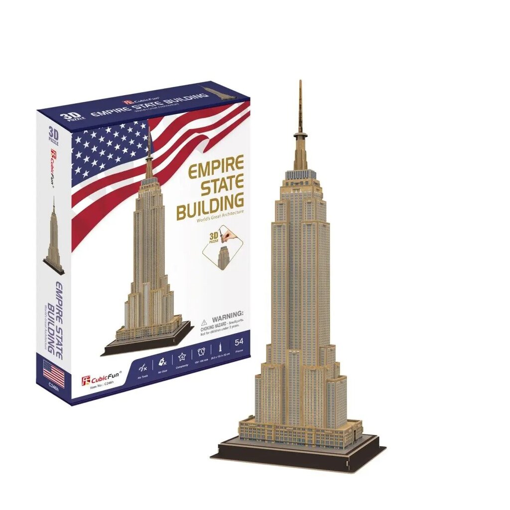 Dėlionė 3D, Empire State Building, 54 det kaina ir informacija | Dėlionės (puzzle) | pigu.lt