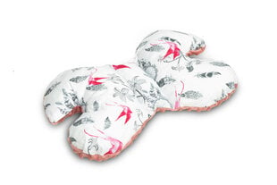 Подушка в форме бабочки Sensillo, Pink Grey Birds, 26x35 см цена и информация | Аксессуары для колясок | pigu.lt