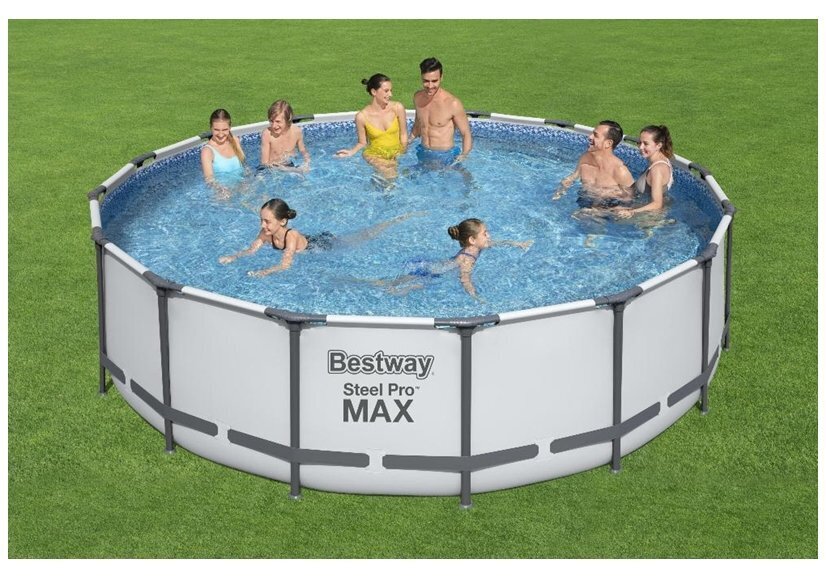 Karkasinis baseinas Bestway Steel Pro Max, 488 x 122 cm, su filtru kaina ir informacija | Baseinai | pigu.lt