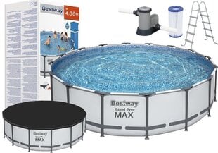 Karkasinis baseinas Bestway Steel Pro Max, 488 x 122 cm, su filtru kaina ir informacija | Baseinai | pigu.lt