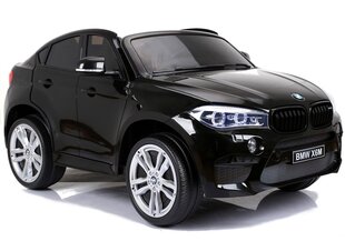 BMW X6M электрический двухместный, черный лакированный цена и информация | Электромобили для детей | pigu.lt