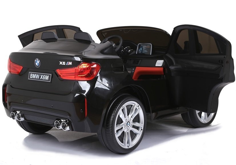 Dvivietis elektromobilis BMW X6M, juodas lakuotas kaina ir informacija | Elektromobiliai vaikams | pigu.lt
