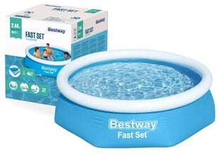 Pripučiamas baseinas Bestway Fast Set, 244 x 61 cm, be filtro kaina ir informacija | Baseinai | pigu.lt