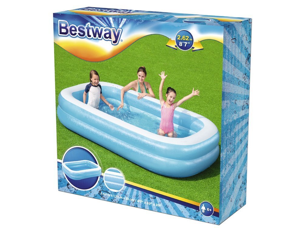 Pripučiamas baseinas vaikams Bestway, 262 x 175 x 51 cm, be filtro kaina ir informacija | Baseinai | pigu.lt