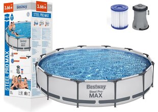 Karkasinis baseinas Bestway Steel Pro Max, 366 x 76 cm, su filtru kaina ir informacija | Baseinai | pigu.lt