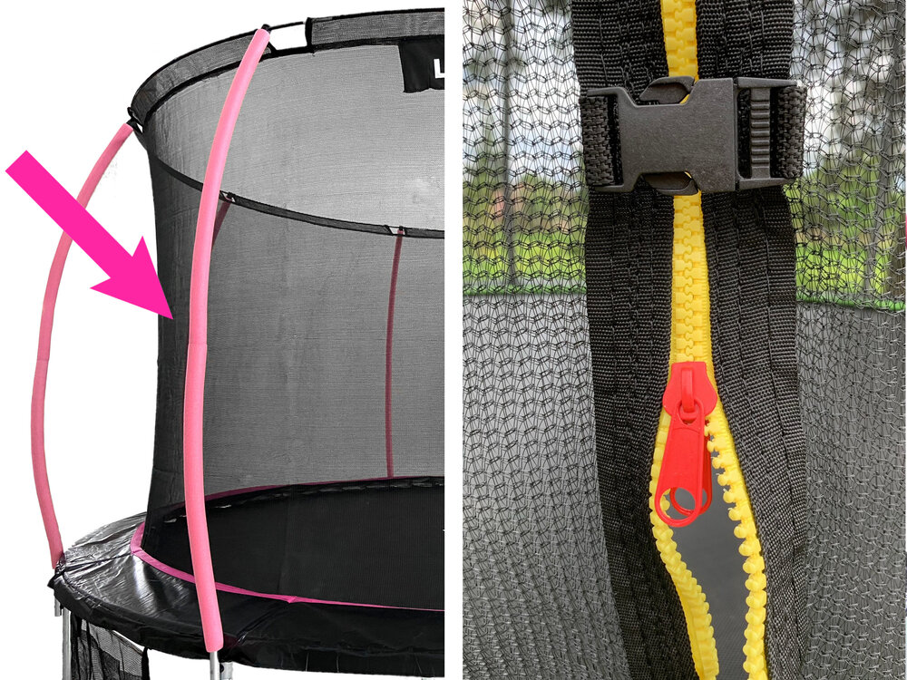 Apsauginis vidinis batuto tinklas Sport Max, 366 cm, rožinis kaina ir informacija | Batutai | pigu.lt
