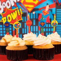 DC Comics Superman žvakės, 10 vnt. kaina ir informacija | Dekoracijos šventėms | pigu.lt