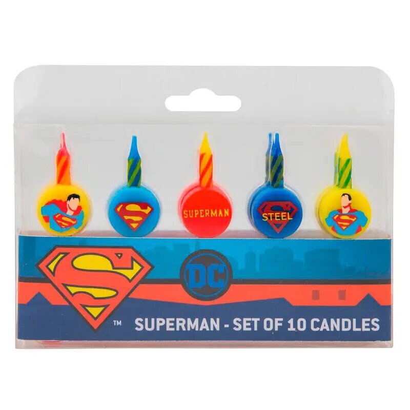 DC Comics Superman žvakės, 10 vnt. цена и информация | Dekoracijos šventėms | pigu.lt