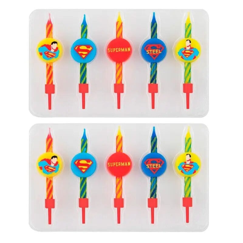 DC Comics Superman žvakės, 10 vnt. цена и информация | Dekoracijos šventėms | pigu.lt
