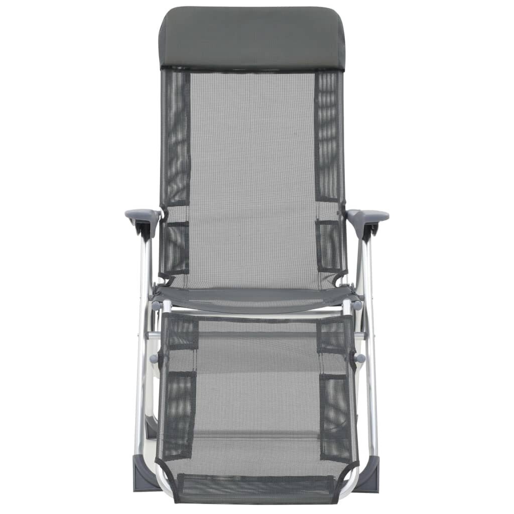 Stovyklavimo kėdės vidaXL, 2 vnt., pilkos kaina ir informacija | Lauko kėdės, foteliai, pufai | pigu.lt