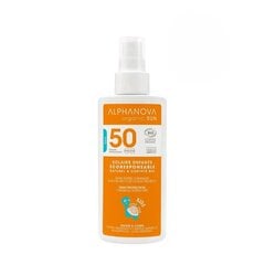 Водостойкий минеральный солнцезащитный крем для детей Alphanova Sun SPF50, 125 мл цена и информация | Кремы от загара | pigu.lt