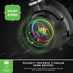 Наушники Poison Scopion Ultimate RGB, активное шумоподавление, объёмный звук, чёрные цена и информация | Наушники | pigu.lt