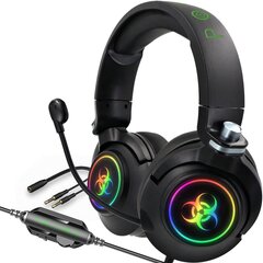 Наушники Poison Scopion Ultimate RGB, активное шумоподавление, объёмный звук, чёрные цена и информация | Теплая повязка на уши, черная | pigu.lt