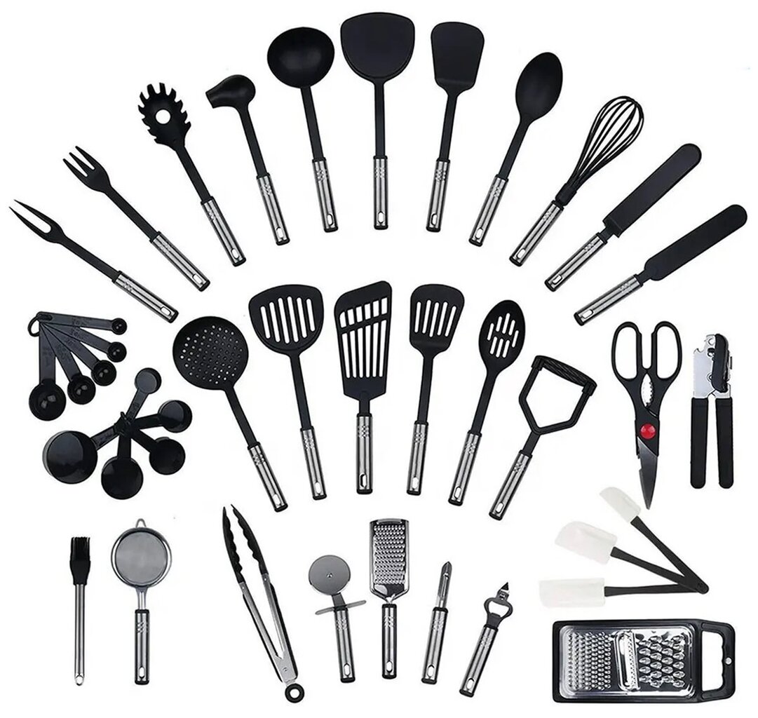 Virtuvės reikmenų rinkinys, 40 vnt. цена и информация | Virtuvės įrankiai | pigu.lt