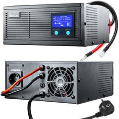 Extralink Piorun 1200VA|1000W | Силовой инвертор | чистая синусоида, напряжение аккумулятора 12V DC цена и информация | Преобразователи напряжения | pigu.lt