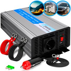 Extralink OPIM-2000W | Automobilio įtampos keitiklis | 12V, 2000W modifikuotas sinusas kaina ir informacija | Adapteriai, USB šakotuvai | pigu.lt