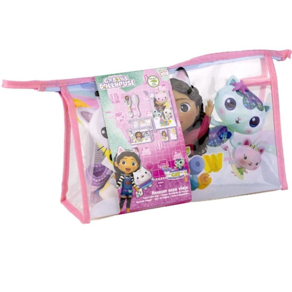 Vaikiškas kelioninių reikmenų rinkinys Gabby's Dollhouse, rožinis цена и информация | Lagaminai, kelioniniai krepšiai | pigu.lt
