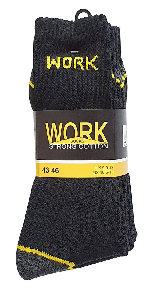 Darbinės kojinės vyrams Work, juodos, 10 poros kaina ir informacija | Vyriškos kojinės | pigu.lt