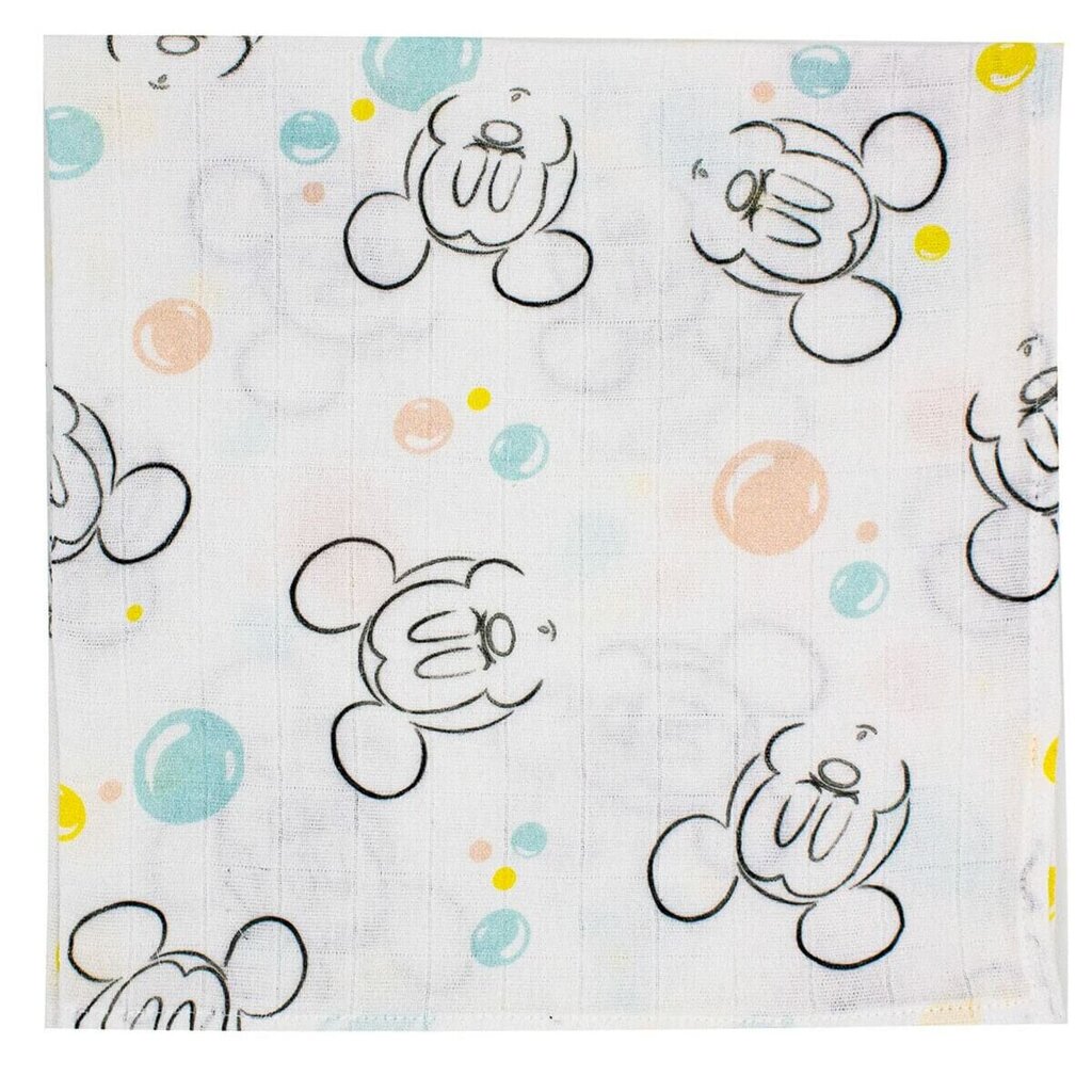 Muslinas Disney Mickey Mouse, 60 x 60 cm kaina ir informacija | Vystyklai ir vystymo priemonės | pigu.lt