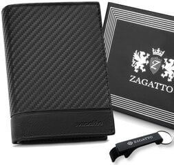 Natūralios odos piniginė vyrams Zagatto Carbon RFID Secure цена и информация | Мужские кошельки | pigu.lt