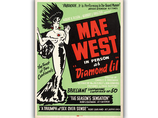 Vintažinis plakatas Mae West as ‘Diamond Lil’ kaina ir informacija | Reprodukcijos, paveikslai | pigu.lt