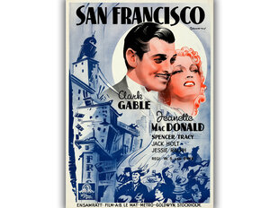 Vintažinis filmo plakatas San Francisco kaina ir informacija | Reprodukcijos, paveikslai | pigu.lt