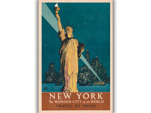 Vintažinis plakatas New York, the Wonder City of the World цена и информация | Репродукции, картины | pigu.lt