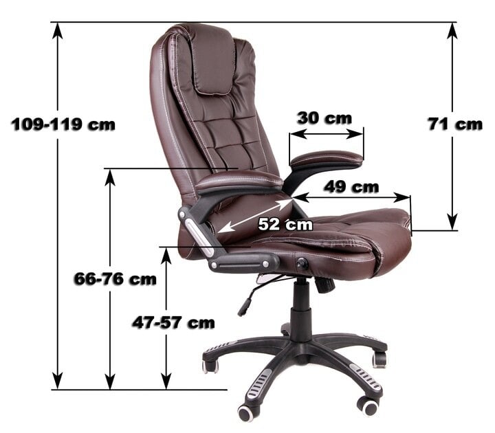 Biuro kėdė Giosedio, su masažo funkcija, ruda цена и информация | Biuro kėdės | pigu.lt
