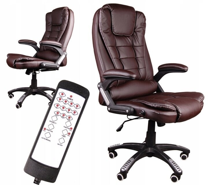 Biuro kėdė Giosedio, su masažo funkcija, ruda цена и информация | Biuro kėdės | pigu.lt