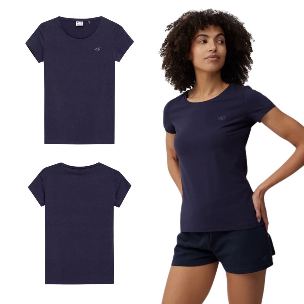 Marškinėliai moterims 4f, mėlyni цена и информация | Marškinėliai moterims | pigu.lt