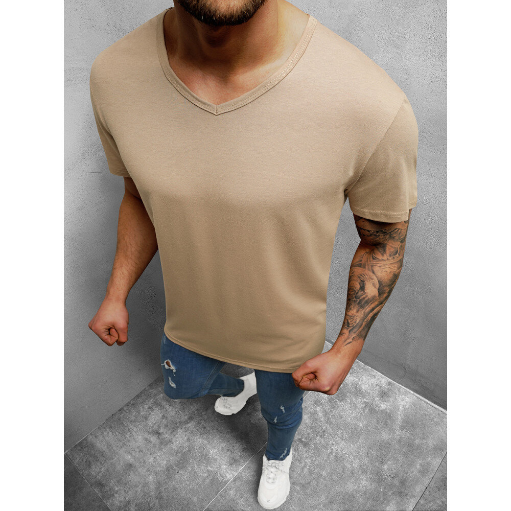 Marškinėliai vyrams Dimel JS/712007-51350, smėlio spalvos цена и информация | Vyriški marškinėliai | pigu.lt