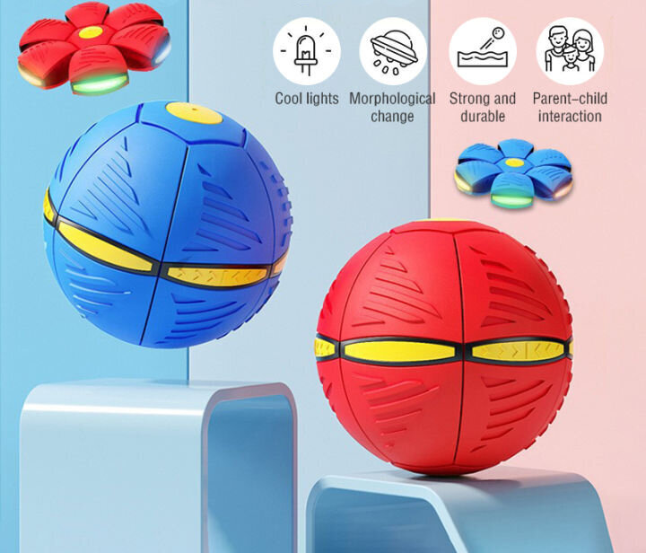 3 LED šviečiantis, skraidantis kamuolys - diskas Yhog, rožinis kaina ir informacija | Žaislai berniukams | pigu.lt