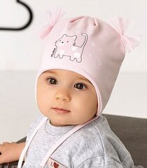 Детская шапка AJS 346015 04, персиковая цена и информация | Шапки, перчатки, шарфы для девочек | pigu.lt