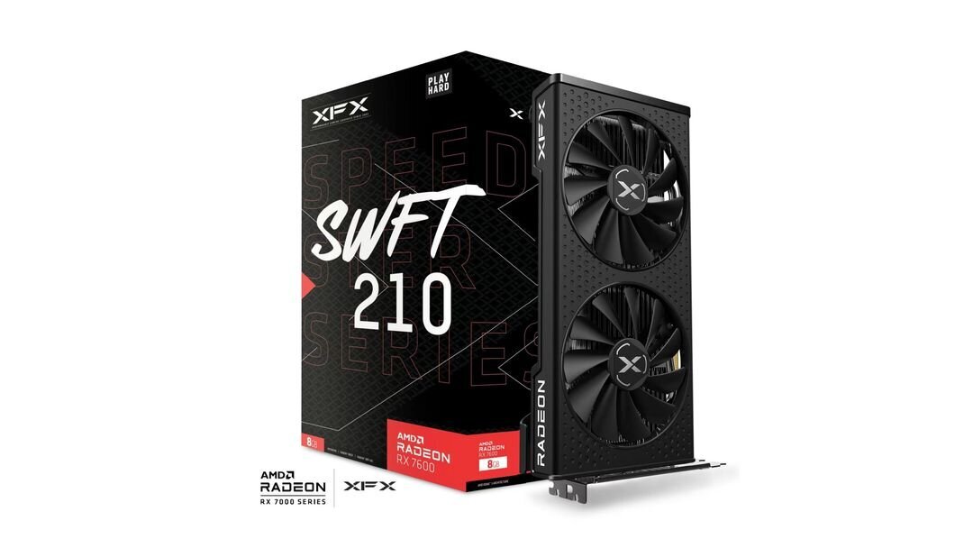 XFX Speedster SWFT 210 AMD Radeon RX 7600 Core Edition (RX-76PSWFTFY) kaina ir informacija | Vaizdo plokštės (GPU) | pigu.lt