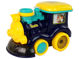 Muilo burbulų lokomotyvas Lean Toys su garsais ir šviesomis, mėlynas kaina ir informacija | Vandens, smėlio ir paplūdimio žaislai | pigu.lt