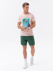 Marškinėliai vyrams Ombre Clothing 122184-7, rožiniai kaina ir informacija | Vyriški marškinėliai | pigu.lt