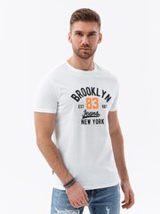 Marškinėliai vyrams Ombre Clothing 122180-7, balti kaina ir informacija | Vyriški marškinėliai | pigu.lt