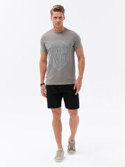 мужская футболка из хлопка с принтом - светло-коричневый v3 s1735 цена и информация | Мужские футболки | pigu.lt