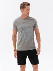 мужская футболка из хлопка с принтом - светло-коричневый v3 s1735 цена и информация | Мужские футболки | pigu.lt