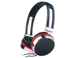 Gembird stereo headphones with microphone and volume control, black/silver/red kaina ir informacija | Ausinės | pigu.lt