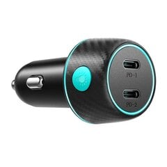 Car charger Joyroom CCN02, 2x USB-C PD 70W (black) цена и информация | Зарядные устройства для телефонов | pigu.lt