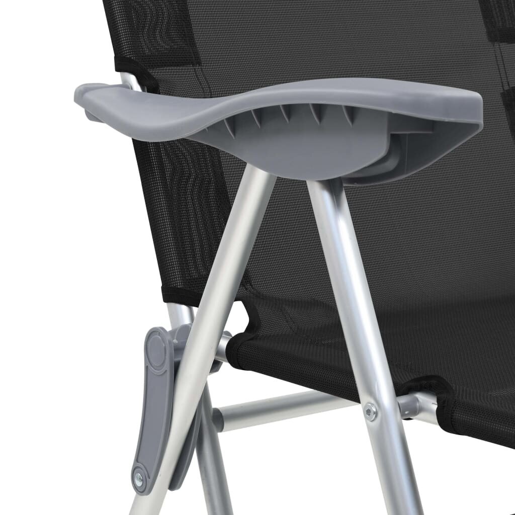 Lauko kėdės su pakojomis vidaXL, juodos kaina ir informacija | Lauko kėdės, foteliai, pufai | pigu.lt