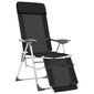 Lauko kėdės su pakojomis vidaXL, juodos цена и информация | Lauko kėdės, foteliai, pufai | pigu.lt