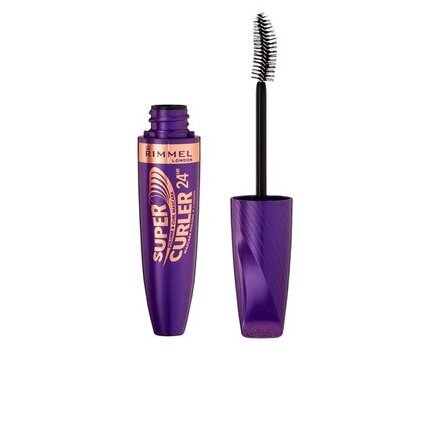 Blakstienų tušas Rimmel Super Curler 24hr 12 ml, Juoda цена и информация | Akių šešėliai, pieštukai, blakstienų tušai, serumai | pigu.lt