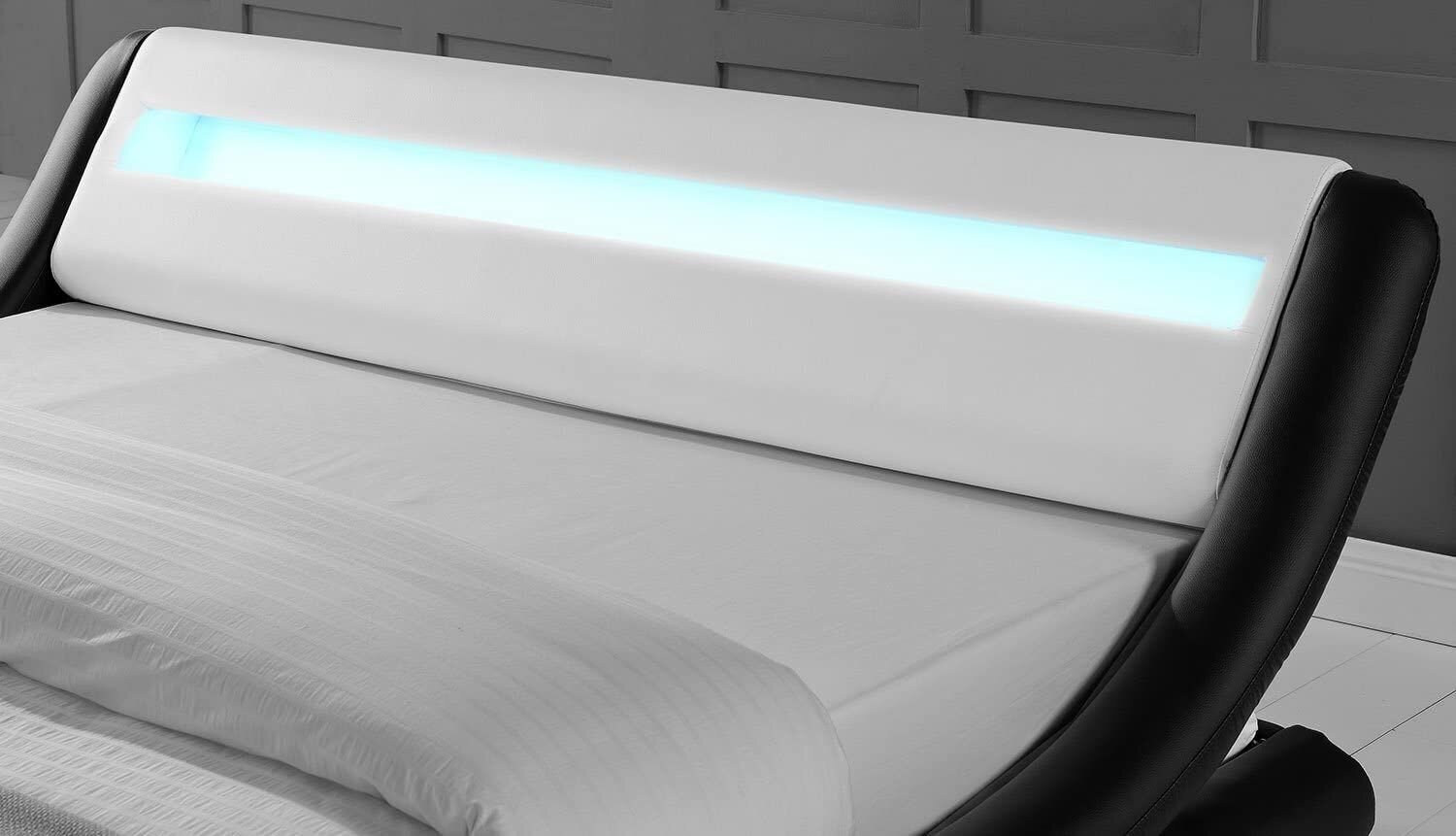 Lovos ir čiužinio komplektas su LED šviesa Leroux, 160x200 cm kaina ir informacija | Lovos | pigu.lt