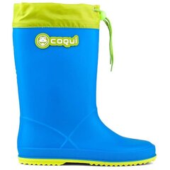 Guminiai batai berniukams Wellingtons Coqui Rainy Collar, mėlyni kaina ir informacija | Guminiai batai vaikams | pigu.lt