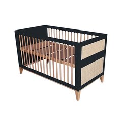 Vaikiška lovytė Nami Evolutive, 70 x 140 cm, juoda kaina ir informacija | Kūdikių lovytės | pigu.lt